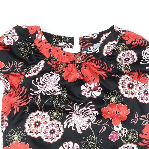 Debenhams Girls Black Floral Polyester blend Blouse Size 7 Years - Picture 5 of 12