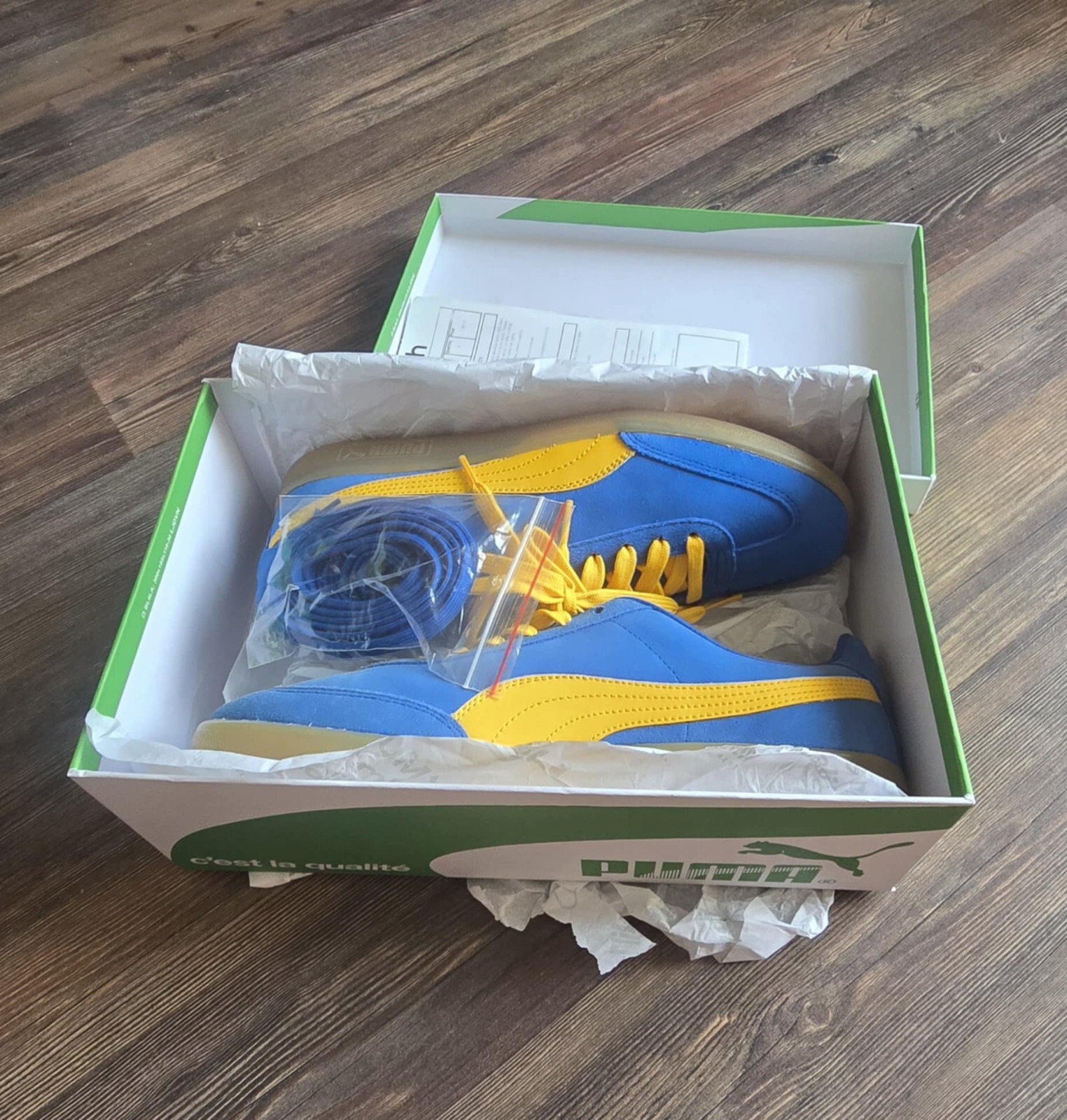 Puma Roma OG Nylon Trainer Royal Blue/Yellow image 6