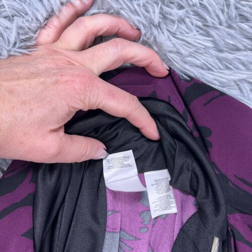 Anne Klein Sheath Dress NWT Women's 4 Purple Black Floral Career Church Ruched - Picture 10 of 10