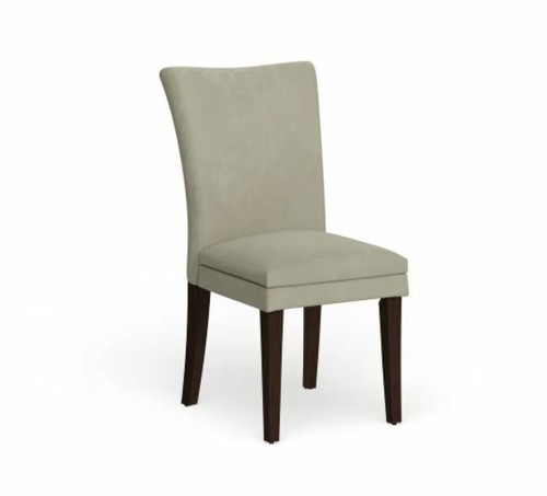 Upholstered Armless Kitchen Dining Chairs Set of 2 Comfortable Beige High Back - Picture 2 of 6