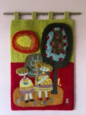 Vintage 1960's Mid Century Modern Evelyn Ackerman ERA Industries Tapestry