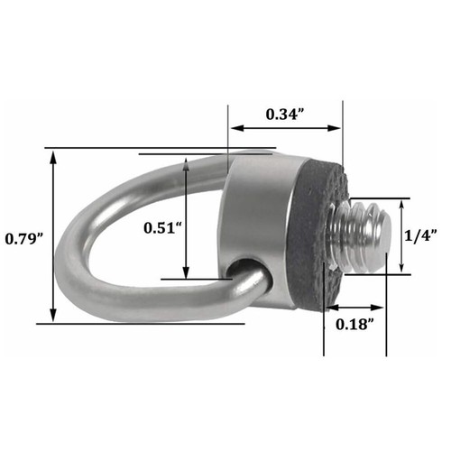 2x Stainless Steel D Ring Screw Hinged Holder 1/4"-20 for Tripod DSLR Wrist C314 - Picture 2 of 5