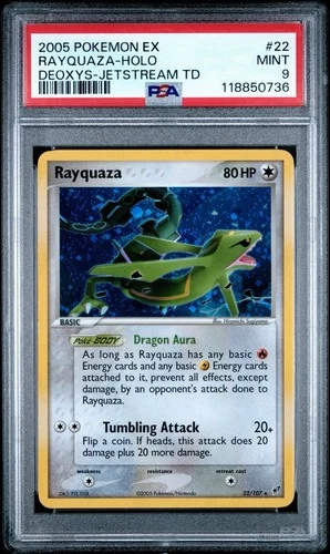 Pokemon Rayquaza EX Deoxys Reverse Holo Rare #22 PSA 9 SWIRL