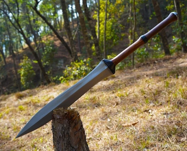 Custom Handmade 5160 Carbon Steel Blade Zulu Iklwa Spear | Hunting Spear Camping
