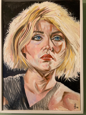 Debbie Harry Blondie Original Portrait Painting FRAMED canvas in oils OOAK Art