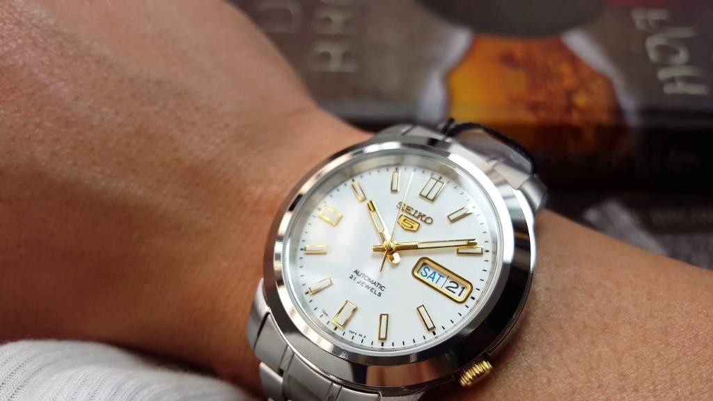 Seiko 5 SNKK07K1 White Automatic 21 Jewels Stainless Steel Analog