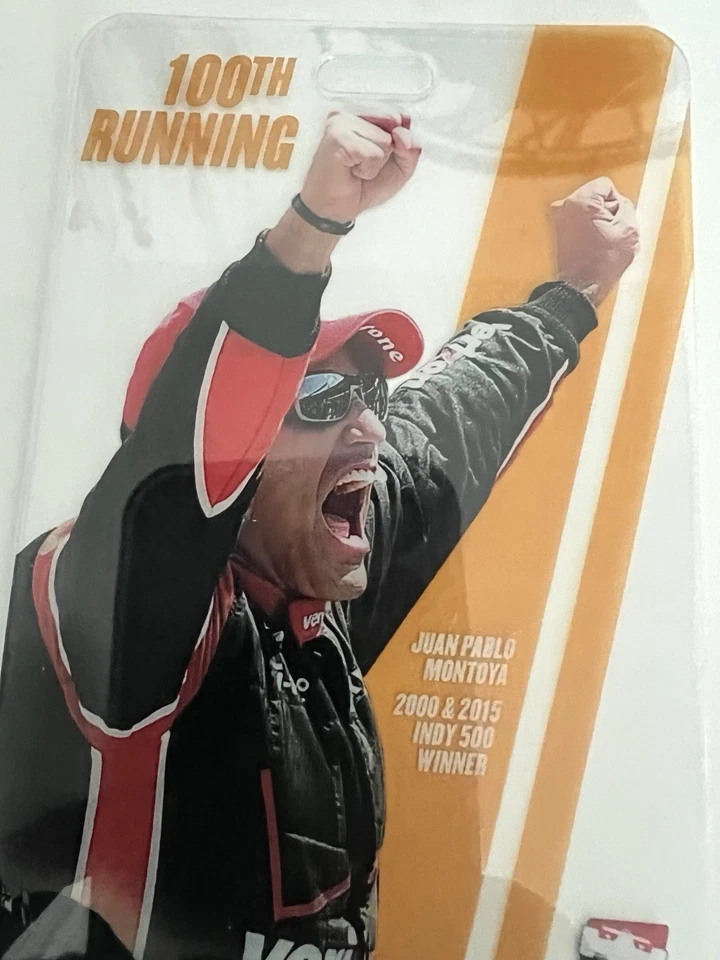 Boleto conmemorativo 100th Indy 500 2016 plástico Juan Pablo Montoya Foto 4 de 4