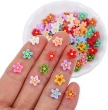 100 Pcs Mini Flowers for Crafts Minature Flowers for Minature Houses Resin Daisy