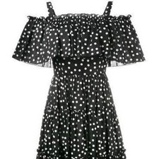 Dolce & Gabbana off-the-shoulder polka dot dress, size 36