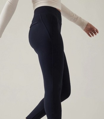 Athleta Pants Medium Tall Navy Blue Delancey Skyline High Rise Leggings 658309