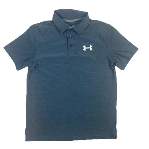 Under Armour Heat Gear Loose Fit Youth Blue Short Sleeve Polo Shirt Size Small