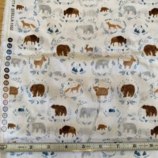Animal Fabric | Brave Enough to Dream Buffalo Bear Fox | Dear Stella 1 5/8yd