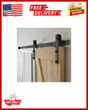 6 Feet Heavy Duty Sturdy Sliding Barn Door Hardware Kit Smoothly And Quietly