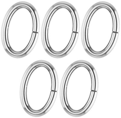5 starke schwere offene ovale Biegeringe aus Sterlingsilber, 9 mm Durchmesser, 1,25 mm Draht