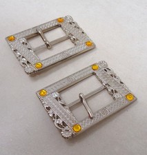 Lot 2 Boucles de ceinture anciennes en métal - Mercerie vintage