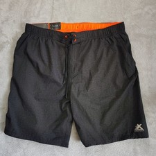 ZEROXPOSUR Men's XXL Swim Trunks Shorts Charcoal Orange Drawstring UPF 50 NWT