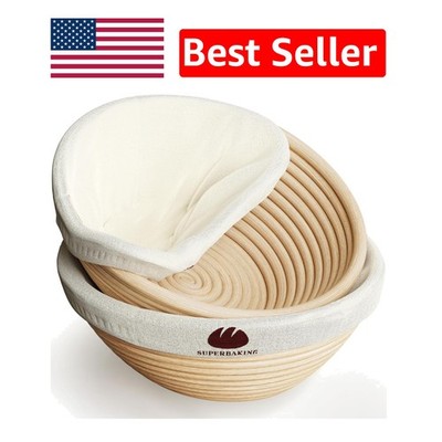 Durable Sourdough Proofing Basket Set with Non-Stick Liners Bake Effortlessly!