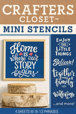    Crafters Closet Mini Stencils   Phrase It Forward 