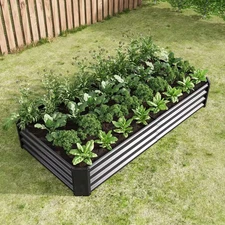 6 Ft. X 3 Ft. X 1 Ft. Metal Raised Garden Bed for Planters Vegetables and Herbs,