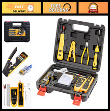 Network Tool Kit - RJ45 Crimping Tool, Cat6/Cat5e Pass Through, Wire Tracker, Pu