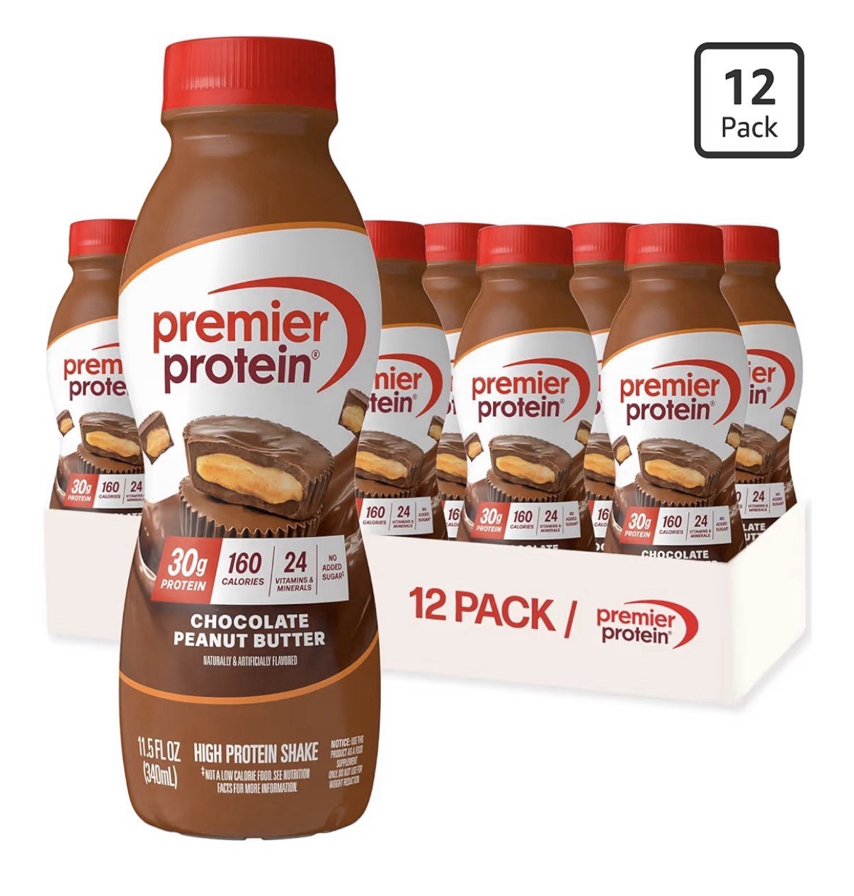 Premier Protein Shake, Chocolate Peanut Butter , 11.5 Fl. Oz Pack of 12 ...