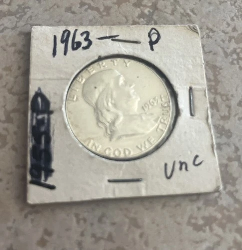 1963 P Franklin Uncirculated Half Dollar 90% Silver
