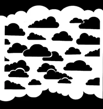 Really Great Stencils, Cloud Edges, 5x5.5", Layering, Storm, Rain, Puffy, Clouds