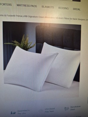 DOWN LITE $250 SET OF 2 luxury quality king size pillows medium firm NOW $68