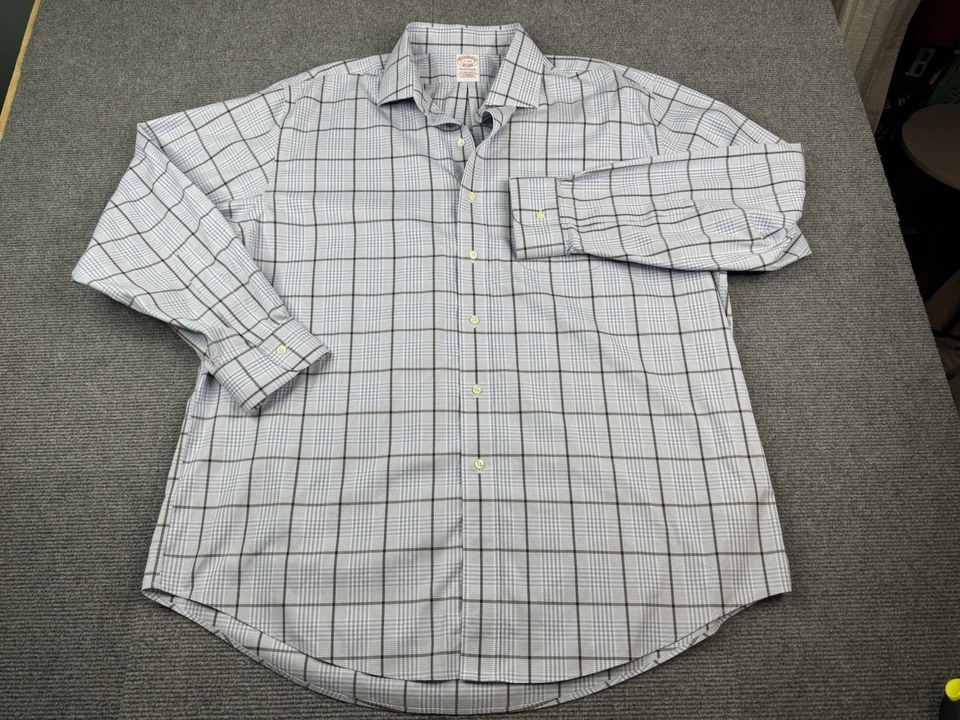 Camisa de vestir Brooks Brothers sin planchar ajuste tradicional para hombre 17-35 algodón/spandex Foto 2 de 4