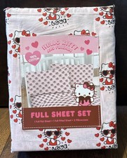 Sanrio NIP Hello Kitty Pink FULL Size Sheet Set Sunglasses Hearts
