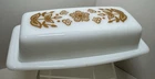 Vintage Corelle Pyrex Butterfly Gold Stick Butter Dish With Lid EUC