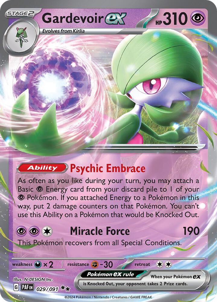 Gardevoir ex - Double Rare SV: Paldean Fates 029/091 NM