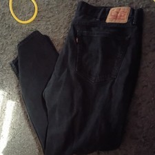 Vintage Levis 505 Jeans Men's 42x32 90s USA Made Regular Fit Straight Leg Black