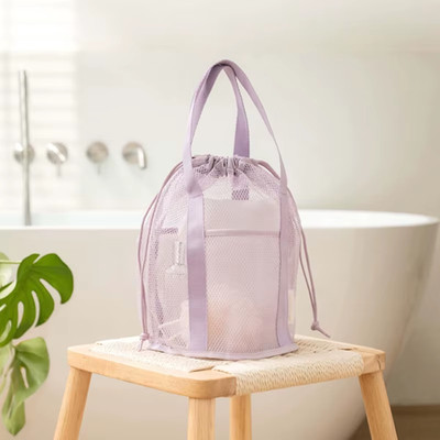Reise Große Kapazität Netz Nylon Kosmetiktasche Organizer Faltbar Freizeit Netz Dra