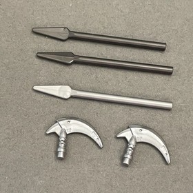 Lego 4497 93789 Silver & Charcoal Weapons Replacement Parts Pieces Lot of 5