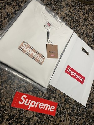 Supreme Burberry Box Logo T-Shirt-Size Large-Brand New | eBay