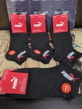 Puma Mens Ankle Socks 1 Pair Size UK 5-9 US 5.5-9.5 EUR 41-47 Black
