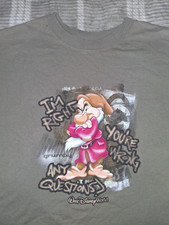 Vintage Walt Disney World Grumpy Snow White Adult Olive T-Shirt Disney