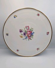 Vintage Hutshenreuther Selb Bavaria Germany Large Floral Gold Handpainted Plate 