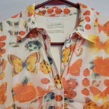 Urban Outfitters Women's S Riko Butterfly Insect Body Con Mini Button Down Dress