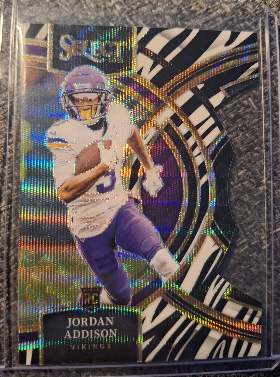 2023 Panini Select Premier Zebra Die-cut Jordan Addison Rc