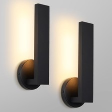 Aluminum LED 18W Modern Wall Sconces Set of 2 Matte Black Waterproof Sconce W...