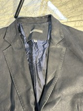 ?? JOHN VARVATOS Blue Leather BlazerMen's 42 Made in Italy$2,150 Rockstar Luxury