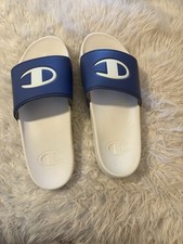 New No Tags Champion Slide IPO Slides White Blue Men's size 10