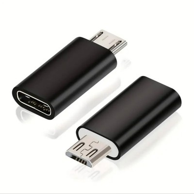 2x Micro USB Male to USB Type C Female Adapter Connector Charging Data Sync