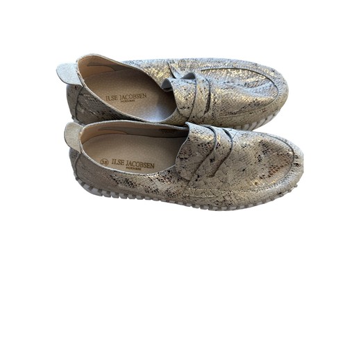 Ilse Jacobsen Tulip 3868 Snake Embossed Slip On Sneakers Wheat Size 38/ US 8 - Picture 7 of 10