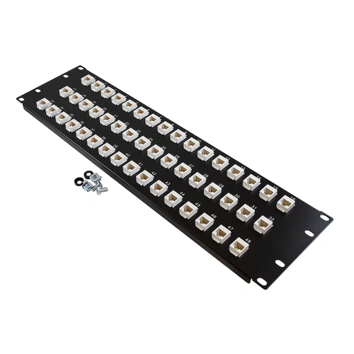 NavePoint 3U (5.25") 19 Inch Panel with 48 Cat5e Mini-Couplers