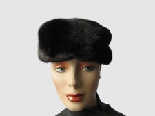 Women's Sz 22" Mink Fur Hat with Suede SUPERB