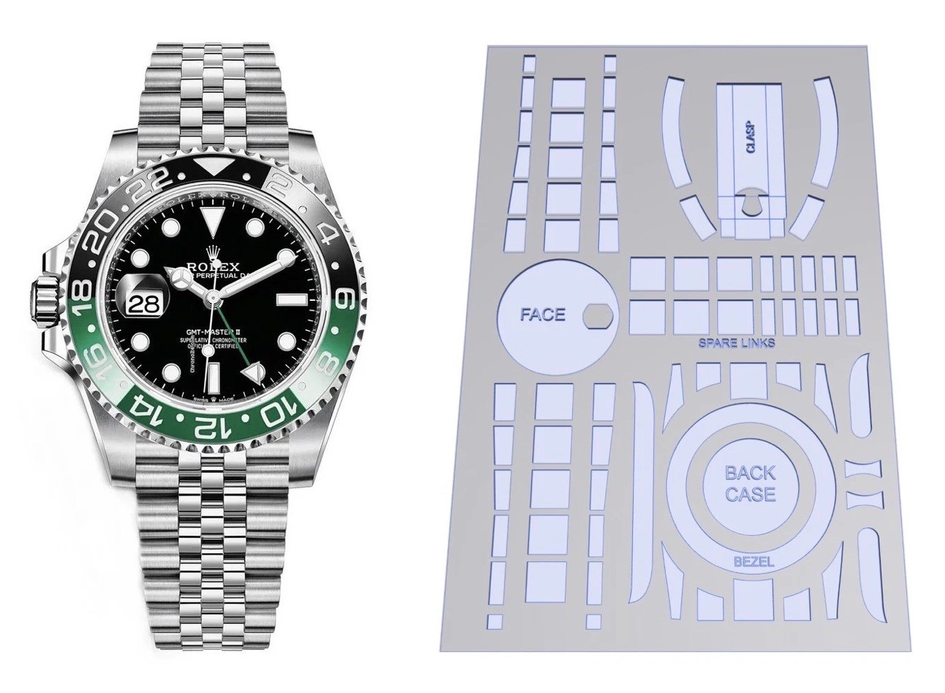 Kit protezione pellicola orologio per Rolex Jubilee GMT Master II dal 2018 ad oggi