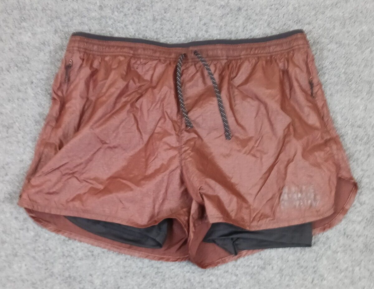 NIKE MENS REPEL RUNNING SHORTS WITH UNDERSHORTS BROWN AND BLACK XXL